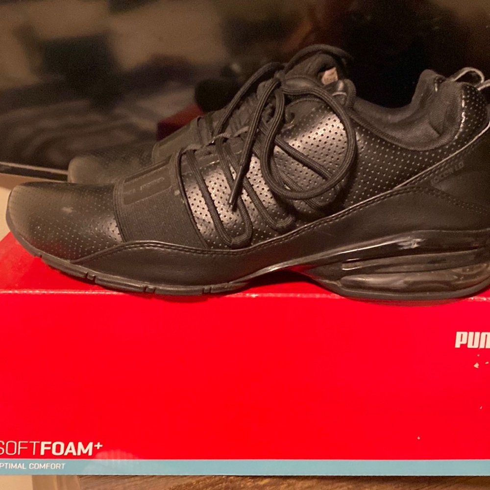 Puma black soft foam shoes